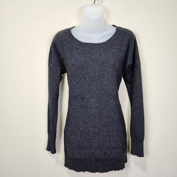 Diane von Furstenburg Cashmere Sweater Womens S Pullover Quiet Luxury Gray Long - Picture 1 of 14